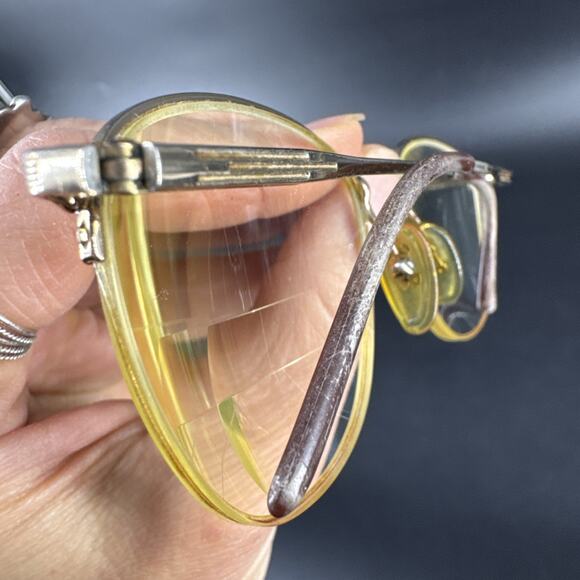 Vintage Half Rim Oversized Gold Tone Metal Frames Glasses Frames Only - Picture 12 of 16